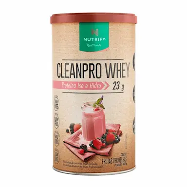CLEANPRO WHEY PROTEIN ISOLADO FRUTAS VERMELHAS NUTRIFY 450G