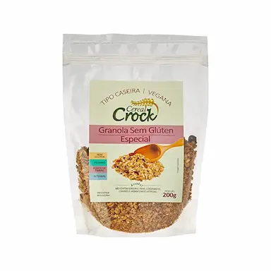 KIT 2X: GRANOLA DE AVEIA SEM GLúTEN LEVE CROCK 200G