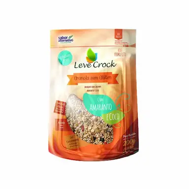 KIT 2X: GRANOLA AMARANTO/COCO SEM GLúTEN LEVE CROCK 200G