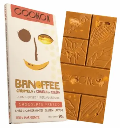 KIT 3X: CHOCOLATE BANOFFEE CARAMELO E CANELA VEGANO COOKOA 80G