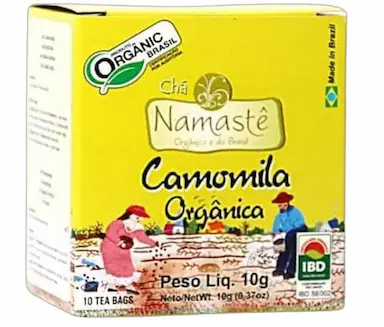 KIT 3X: CHá DE CAMOMILA ORGâNICO NAMASTê 10 SACHêS