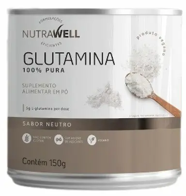 GLUTAMINA AMINOáCIDOS L-GLUTAMINA NUTRAWELL 150G