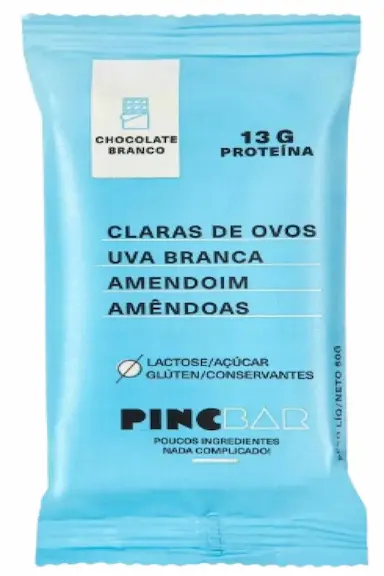 KIT 2X: BARRA DE PROTEíNA CHOCOLATE BRANCO SEM AçúCAR PINCBAR 50G