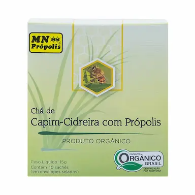 KIT 6X: CHá CAPIM CIDREIRA E PRóPOLIS ORGâNICO 10 SACHêS MN FOOD