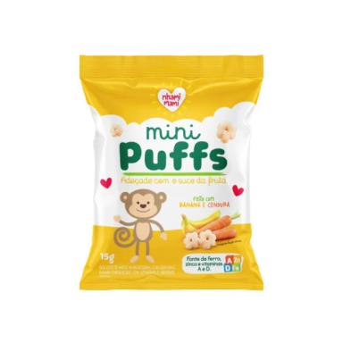 KIT 6X: SNACK INFANTIL PUFFS BANANA E CENOURA NHAMI MAMI 15G