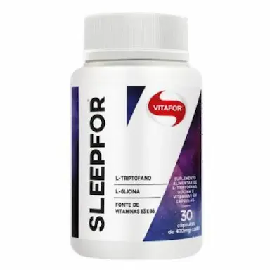 Suplemento Alimentar SLEEPFOR L-TRIPTOFANO, GLICINA, VITAMINA B3 E B6 470MG VITAFOR 30 CÁPSULAS