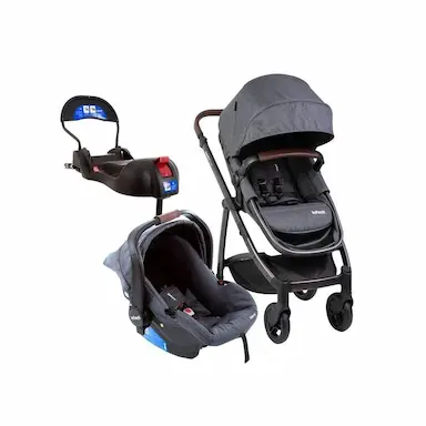 CARRINHO EPIC LITE TRIO BLACK DEEP + BEBE CONFORTO + BASE- INFANTI