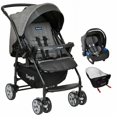 CARRINHO RIO K + CADEIRA TOURING X PRETO + NINHO - BURIGOTTO