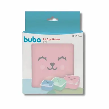 KIT COM 3 POTINHOS GUMY ROSA - BUBA