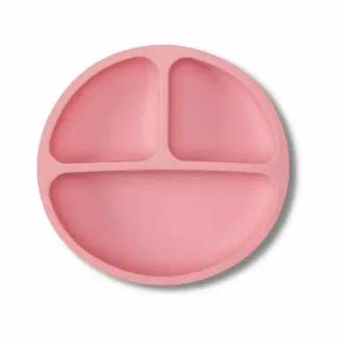 PRATINHO EM SILICONE COM VENTOSA ROSA - BUBA