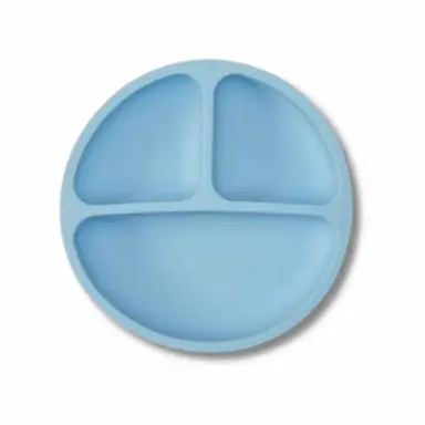 PRATINHO EM SILICONE COM VENTOSA AZUL - BUBA