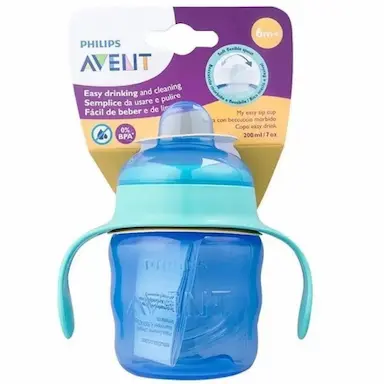 COPO CLASSIC SPOUT CUP COM BICO DE SILICONE 200ML AZUL- AVENT