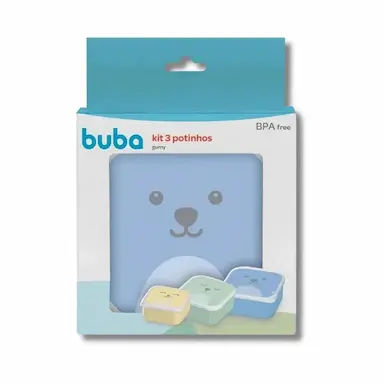 KIT 3 POTINHOS GUMY AZUL - BUBA