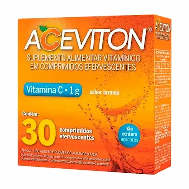 VITAMINA C ACEVITON 1G 30 COMPRIMIDOS EFERVESCENTES CIMED SEM SABOR