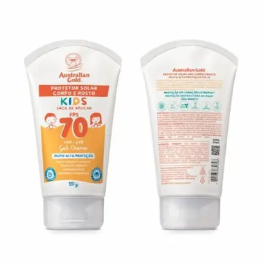 PROTETOR SOLAR ROSTO E CORPO KIDS FPS70 120G GEL CREME MUITO ALTA PROTEçãO