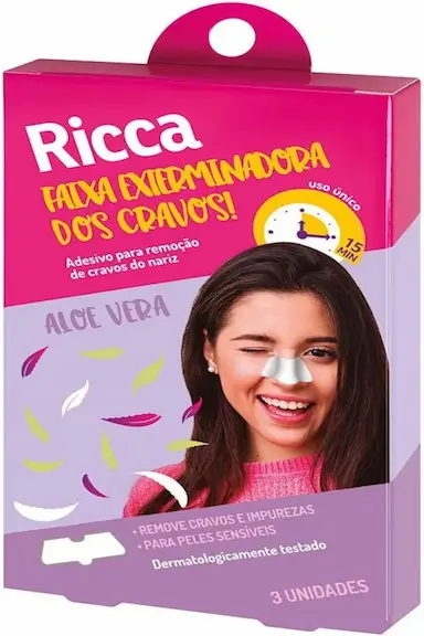 FAIXA EXTERMINADORA DOS CRAVOS RICCA ADESIVO PARA REMOçãO DE CRAVOS DO NARIZ
