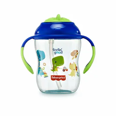COPO DE TREINAMENTO COM CANUDO FIRST MOMENTS BLUEBERRY SMOOTHIE 270 ML AZUL FISHER PRICE - BB1016 BB1016