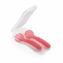 COLHER E GARFO COM ESTOJO HIGIêNICO FUNNY MEAL 6+M ROSA MULTIKIDS BABY - BB1131 BB1131