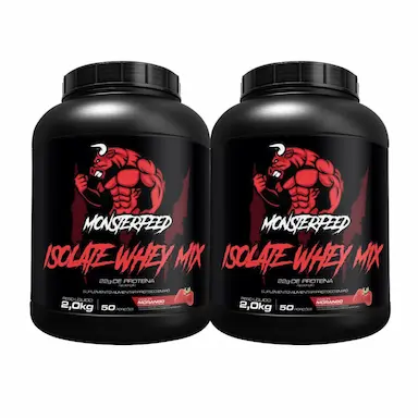 2X WHEY PROTEIN ISO PROTEIN (2KG) - MORANGO - MONSTERFEED
