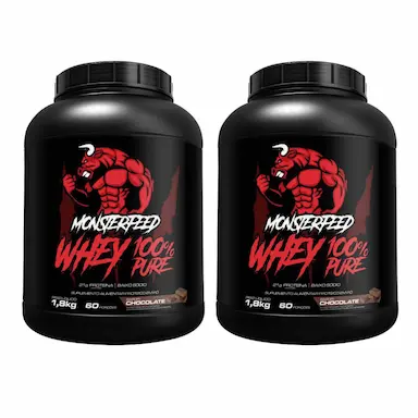 2X WHEY 100% PURE (1,8KG) - CHOCOLATE - MONSTERFEED