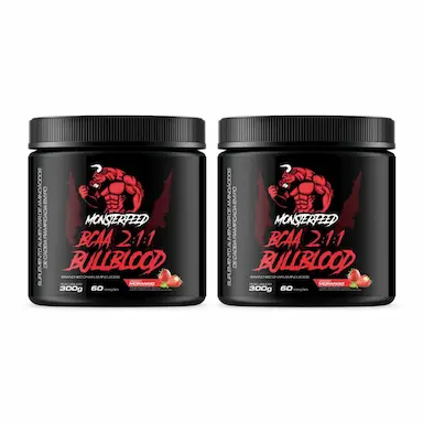 2X BCAA 2:1:1 BULLBLOOD (300G) - MORANGO - MONSTERFEED