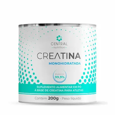 CREATINA PURA MONOHIDRATADA SEM SABOR 200G CENTRAL NUTRITION