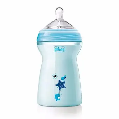 MAMADEIRA STEP UP 6M+ 330ML FLUXO RáPIDO CHICCO AZUL