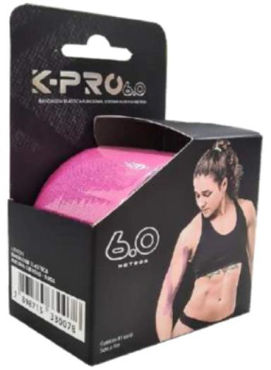BANDAGEM ELáSTICA ADESIVA 6M X 5CM - ROSA - KIT 3 UNIDADES - K-PRO