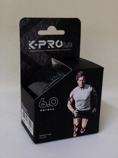 BANDAGEM ELáSTICA ADESIVA 6M X 5CM - PRETO - KIT 3 UNIDADES - K-PRO