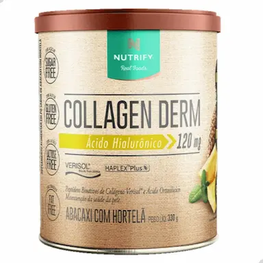 ÁCIDO HIALURôNICO COLLAGEN DERM 120MG VERISOL 330G NUTRIFY Abacaxi C/ Hortelã