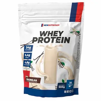 100% WHEY PROTEIN 900G NEW NUTRITION Doce DE Leite COM Café