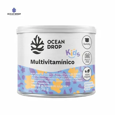 GUMMY MULTIVITAMINICO KIDS 2,5G 30 GOMAS OCEAN DROP Framboesa