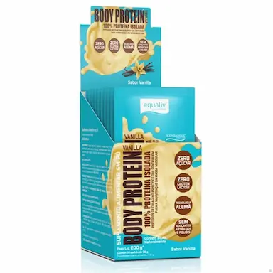 BODY PROTEIN 100% ISOLADO CAIXA 10 SACHêS 20G EQUALIV Baunilha