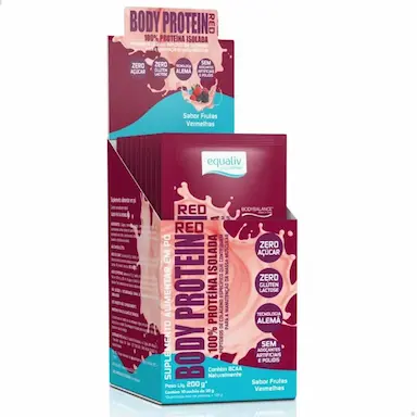 BODY PROTEIN 100% ISOLADO CAIXA 10 SACHêS 20G EQUALIV Frutas Vermelhas