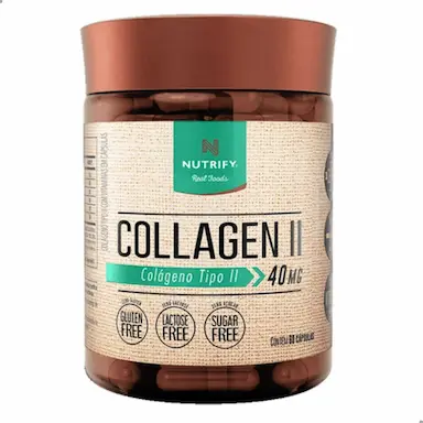 COLLAGEN II 40MG 60 CAPSULAS NUTRIFY SEM Sabor