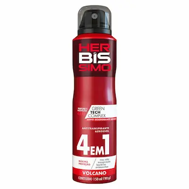 KIT DESODORANTE AEROSOL ANTITRANSPIRANTE HERBISSIMO VOLCANO 150ML COM 6 UNIDADES