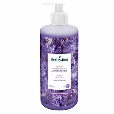 SABONETE LIQUIDO ANTISSEPTICO HERBISSIMO LAVANDA E ALFAZEMA 500ML