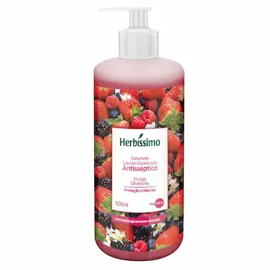 SABONETE LIQUIDO ANTISSEPTICO HERBISSIMO FRUTAS SILVESTRES 500ML