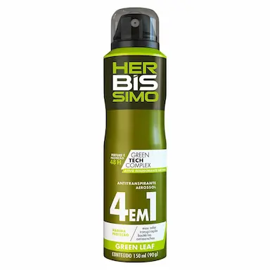 KIT DESODORANTE AEROSOL ANTITRANSPIRANTE HERBISSIMO GREEN LEAF 150ML COM 3 UNIDADES