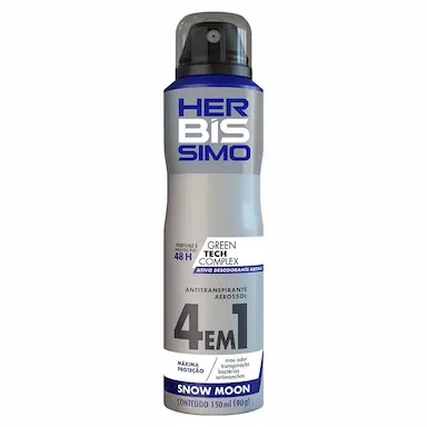 KIT DESODORANTE AEROSOL ANTITRANSPIRANTE HERBISSIMO SNOW MOON 150ML COM 3 UNIDADES