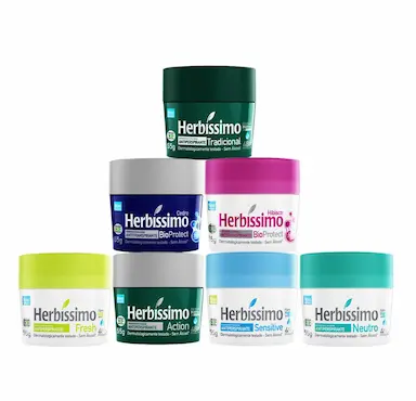 KIT DESODORANTE CREME HERBISSIMO 55G COM 7 UNIDADES KIT DESODORANTE CREME ANTITRANSPIRANTE HERBISSIMO 55G COM 7 UNIDADES
