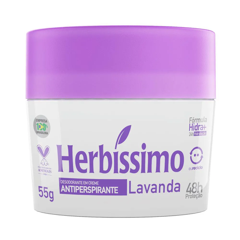 DESODORANTE CREME ANTITRANSPIRANTE LAVANDA HERBISSIMO 55G