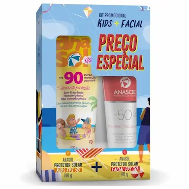 KIT ANASOL KIDS (PROTETOR FPS 90 - 100 G + PROTETOR FACIAL FPS 50 - 60 G)