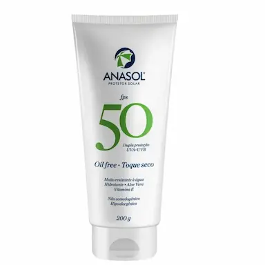 PROTETOR SOLAR OIL FREE TOQUE SECO FPS 50 - 200 G - ANASOL