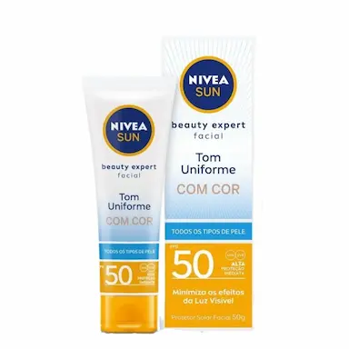 NIVEA PROTETOR SOLAR FACIAL SUN BEAUTY COM COR FPS50 50G