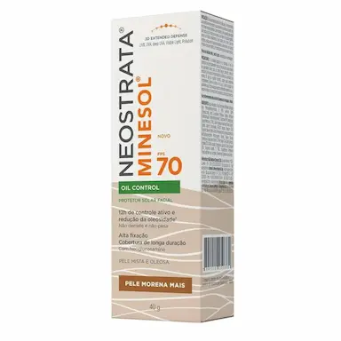 NEOSTRATA MINESOL OIL CONTROL PROTETOR SOLAR PELE MORENA MAIS FPS70 40G