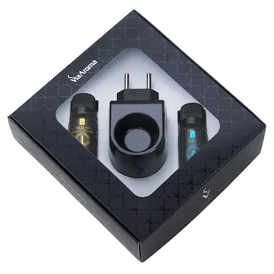 VIA AROMA KIT PRESENTE AROMATIZADOR ELETRICO STANDARD BLACK BUENOS AIRES E DUBAI
