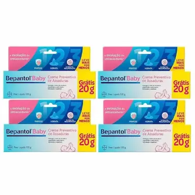 KIT COM 4 BEPANTOL BABY POMADAS DE ASSADURAS 120G