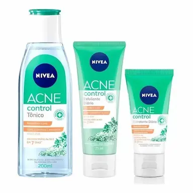 KIT NIVEA ACNE CONTROL ESFOLIANTE + TôNICO + HIDRATANTE