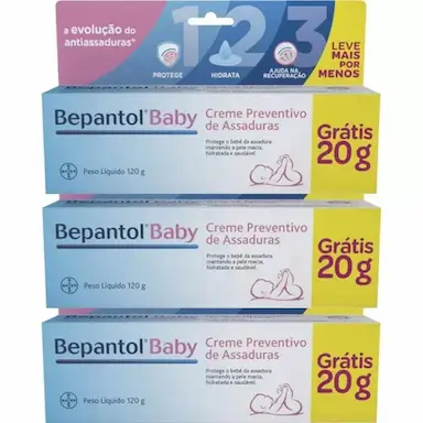 KIT COM 3 BEPANTOL BABY POMADAS DE ASSADURAS 120G